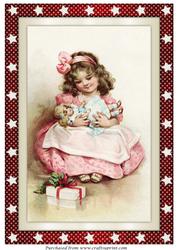 Christmas Girl with Doll A4