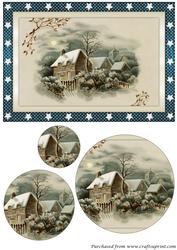 Victorian Christmas Scene Circle Pyramid