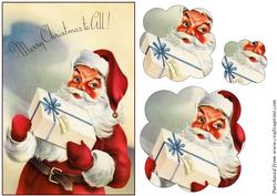 Santa Claus with Gift Scalloped Pyramid