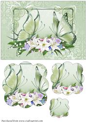 Butterflies and Flowers Scalloped Pyramid