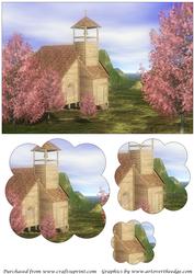 Wooden Church Scalloped Pyramage