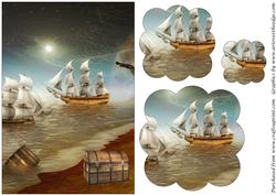Pirate Ship Scalloped Pyramid
