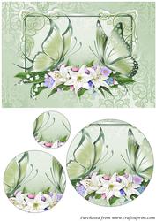 Butterflies and Flowers Circle Pyramage