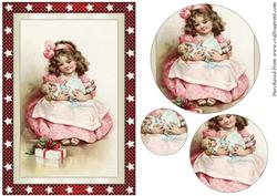 Christmas Girl with Doll Circle Pyramid