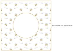 Champagne Flutes with Gold Rings Insert 8x8