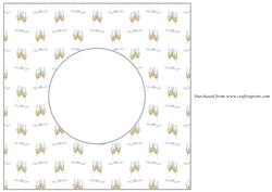 Champagne Flutes with Silver Rings Insert 8x8