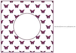 Butterflies Burgundy Insert 8x8