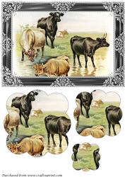 Farm Cows Scalloped Pyramid