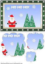 Santa and Christmas Trees Scalloped Pyramid
