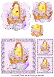 Easter Basket with Chicken Scalloped Pyramid