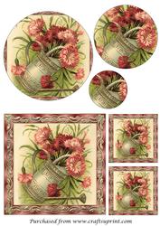 Vintage Floral Birthday Card Circle Pyramid