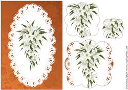 Easter White Lilies Scalloped Pyramid