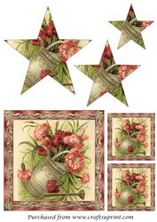 Vintage Floral Birthday Card Star Pyramid