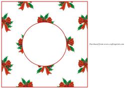 Christmas Holly with Bow Insert 8x8