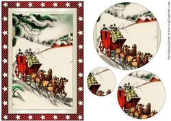 Vintage Christmas Scene Circle Pyramid