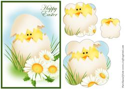 Easter Chicken in Egg Scalloped Pyramid