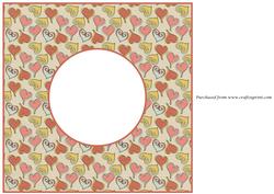 Valentine Heart Doodles Insert 8x8