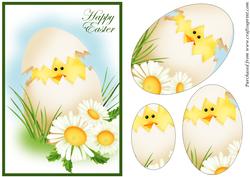 Easter Chicken in Egg Oval Pyramid