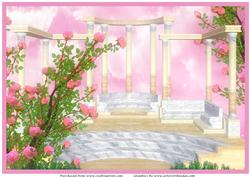 Pink Roses and Temple A4