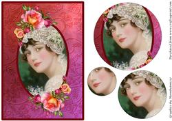 Vintage Bride Framed Circle Pyramid
