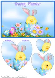 Easter Scene Heart Shaped Pyramid