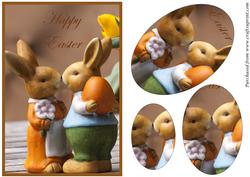 Easter Bunnies Couple Oval Pyramid