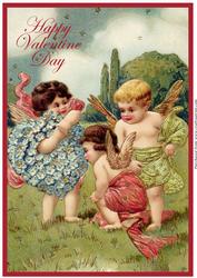 Vintage Valentine Cherubs A4
