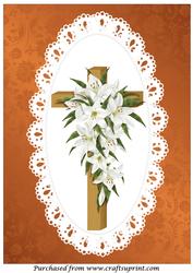 Easter Lily Wooden Cross A4