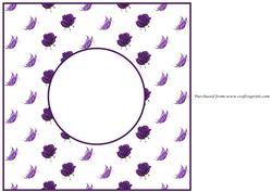 Rose and Butterfly Purple Insert 8x8
