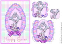 Easter Cross with Butterflies Scalloped Pyramid