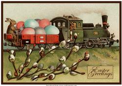 Vintage Easter Bunnies A4