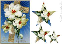 Vintage Easter Lilies Star Pyramid