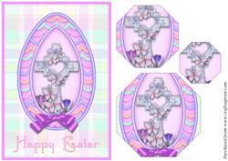 Easter Cross with Butterflies Octagon Pyramid