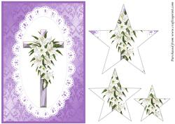 Easter Lily Enamel Cross Star Pyramid