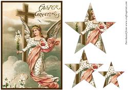 Vintage Easter Angel Star Pyramid