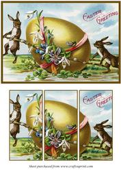 Bunnies with Easter Egg Panel Card