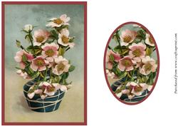 Vintage Vase with Pink Flowers Quick Card Front