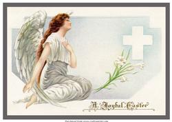 Vintage Easter Angel with Lilies A4