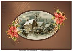 Victorian Christmas Scene Framed A4