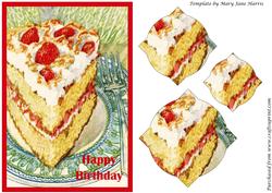 Vintage Strawberry Cake Splendid Pyramid