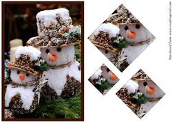 Christmas Snowmen Family Diamond Pyramid