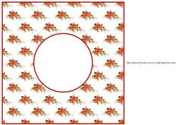 Christmas Poinsettias with Cones Insert 8x8
