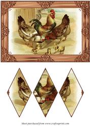 Farm Chickens Diamond Panel Card