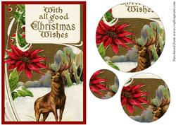Vintage Christmas Deer Circle Pyramid