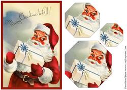Santa Claus with Gift Octagon Pyramid
