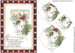 Vintage Christmas Girl with Flowers Splendid Pyramid