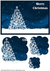 Snowflake Christmas Tree Scalloped Pyramid