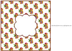 Christmas Bear with Gift Scalloped Insert 8x8