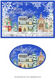Christmas Street at Night Quick Card Front