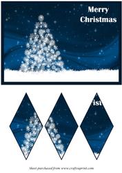 Snowflake Christmas Tree Diamond Panel Card